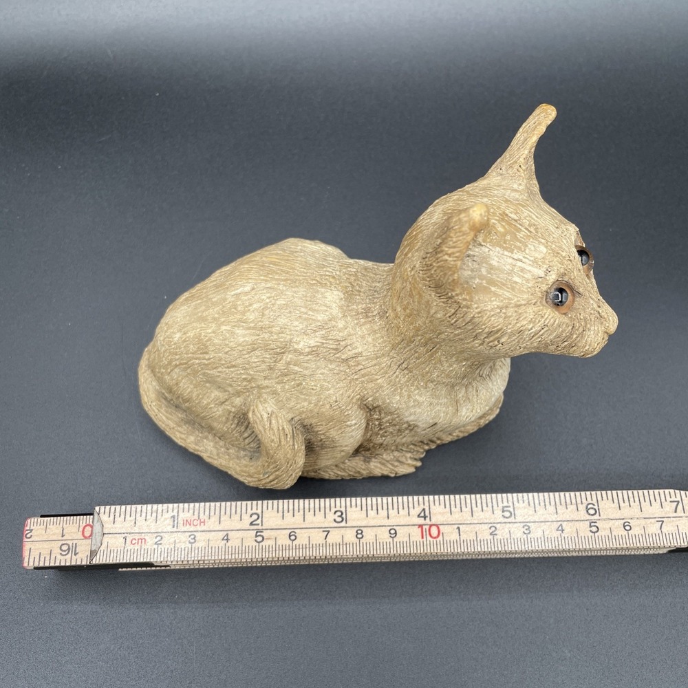 Vintage 1989 Art Craft Designs Of S.C. Ceramic Cat Sculpture Figurine Glass Eyes - Picture 9 of 11